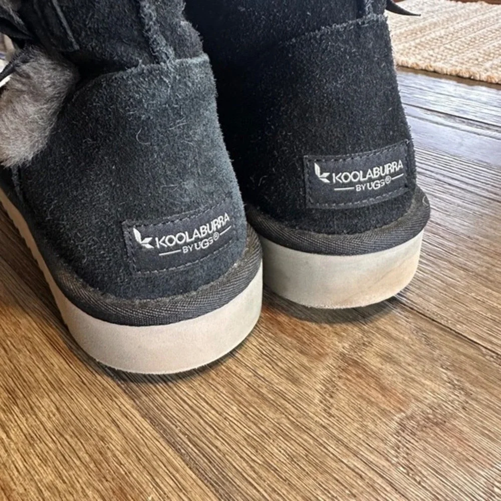 Koolaburra‎ by UGG Gray Suede Boots Faux Fur Bow Detail Winter Boots US 9